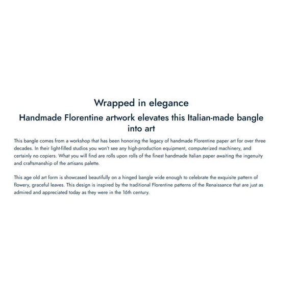 Stauer Florentina Fiori Bangle 8" Like New - Picture 3 of 6